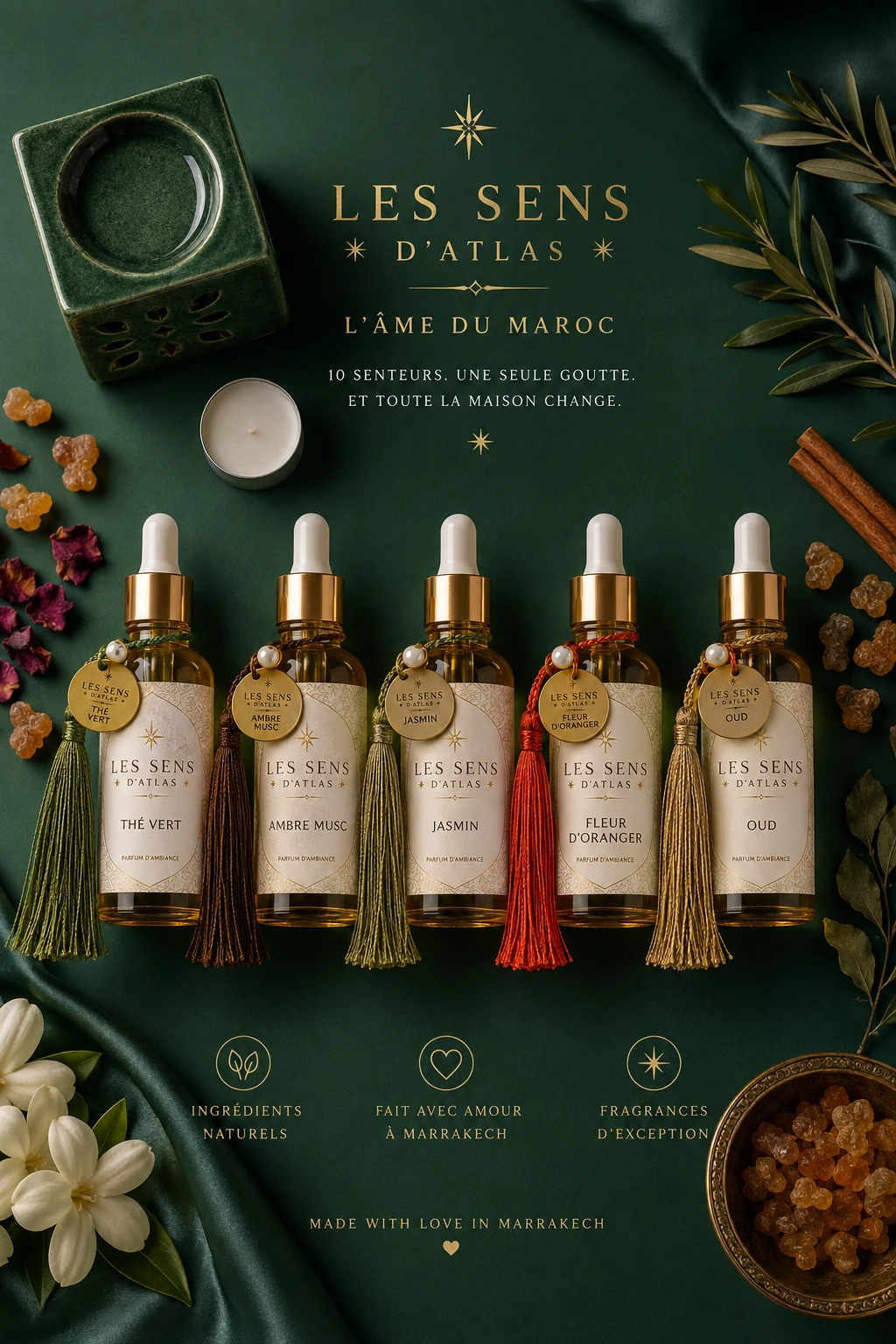 Collection Les Sens d'Atlas — Huiles de parfum inspirées du Maroc